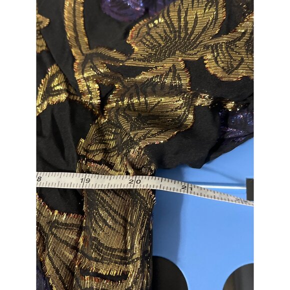SEA NEW YORK Metallic Floral Puff Sleeve Blouse | Shimmer Dressy Top size Small - Picture 8 of 12
